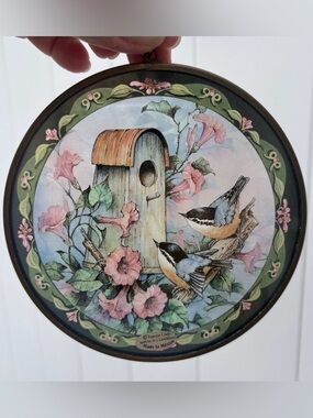 Enesco Birdhouse Chickadees Glass Sun Catcher with Hanging Chain